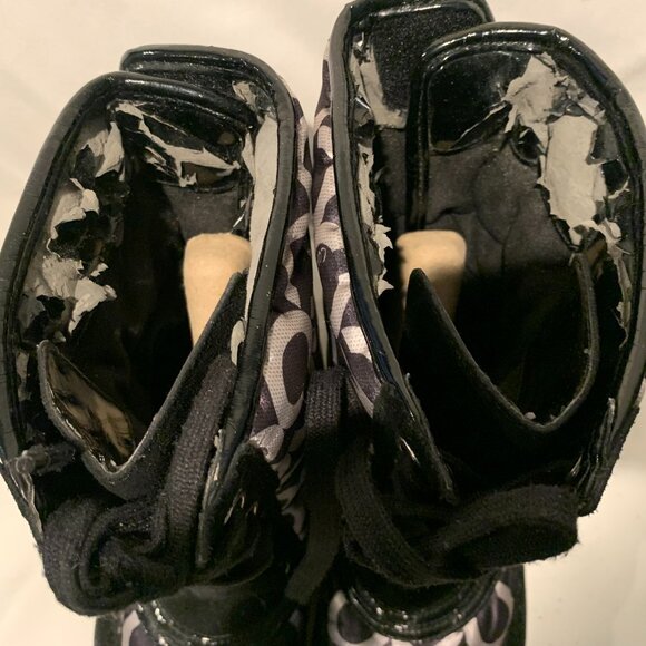 Coach Black & Gray Suede & Fabric High Top Snow Boots - Picture 14 of 14